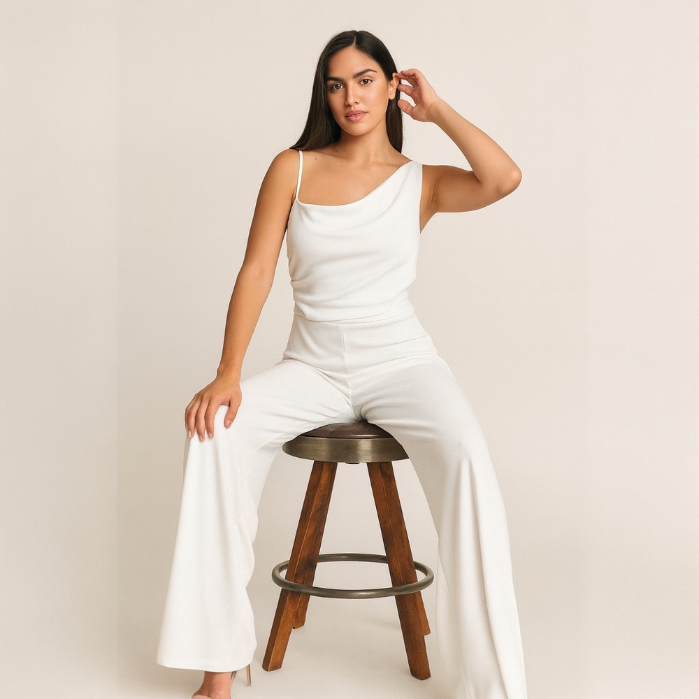 Premier White One-Shoulder Jumpsuit